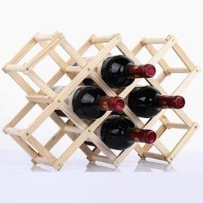 Casier à vin en bois avec support en verre, casier à bouteilles
